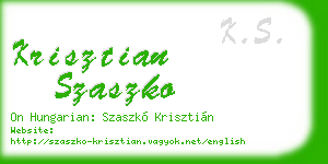 krisztian szaszko business card