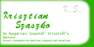 krisztian szaszko business card